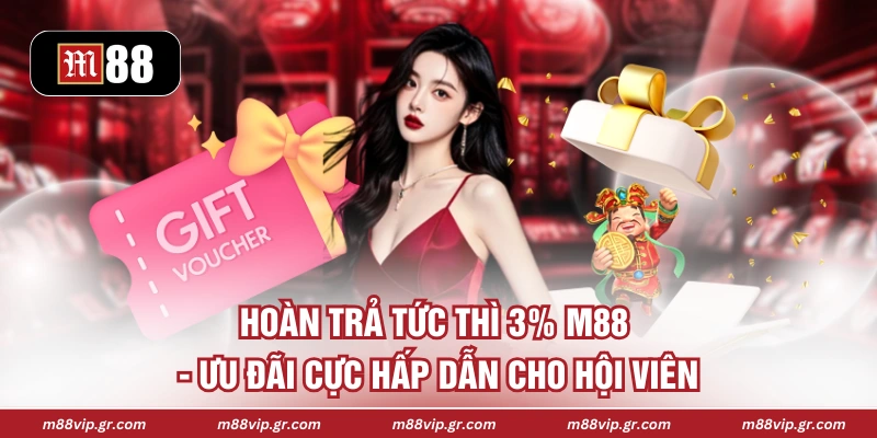 Hoàn Trả Tức Thì 3% M88 - Ưu Đãi Cực Hấp Dẫn Cho Hội Viên